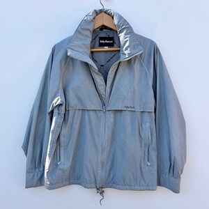 Helly Hansen Jacket Mens S Grey Helly-Tech Windbreaker Full Zip Outdoor Coat